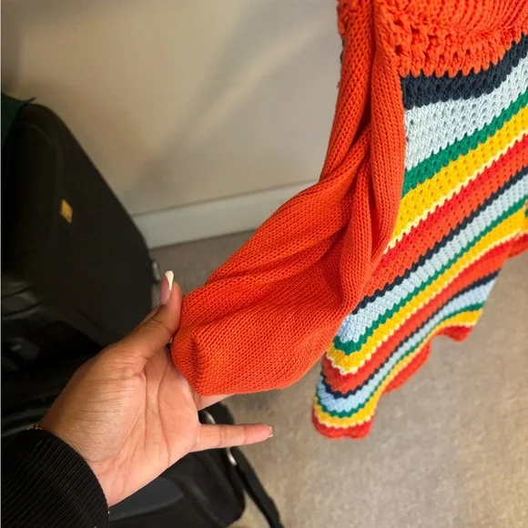 Marni Nvi Cotton Crochet Stripe Shorts